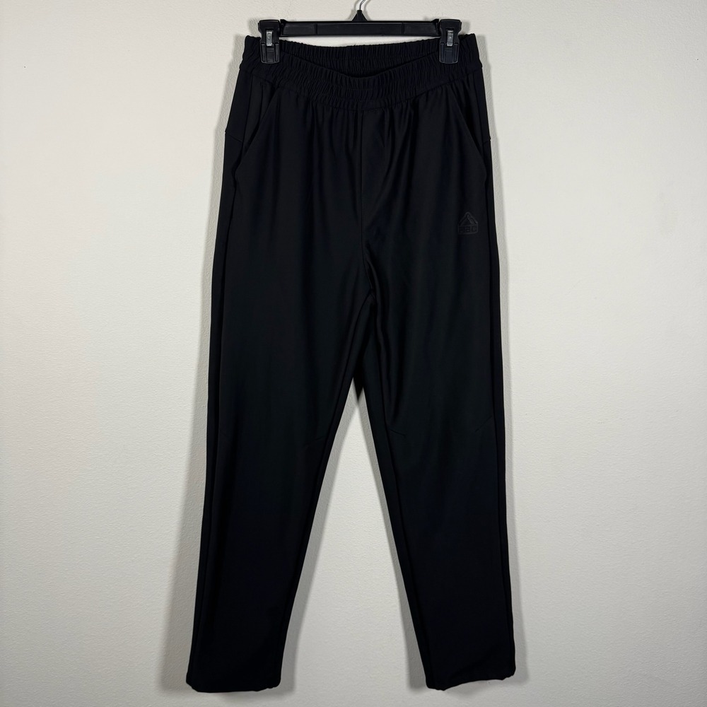 FIBC Mens Athletic Joggers Black Elastic Waist Tapered Leg Pants Size XL